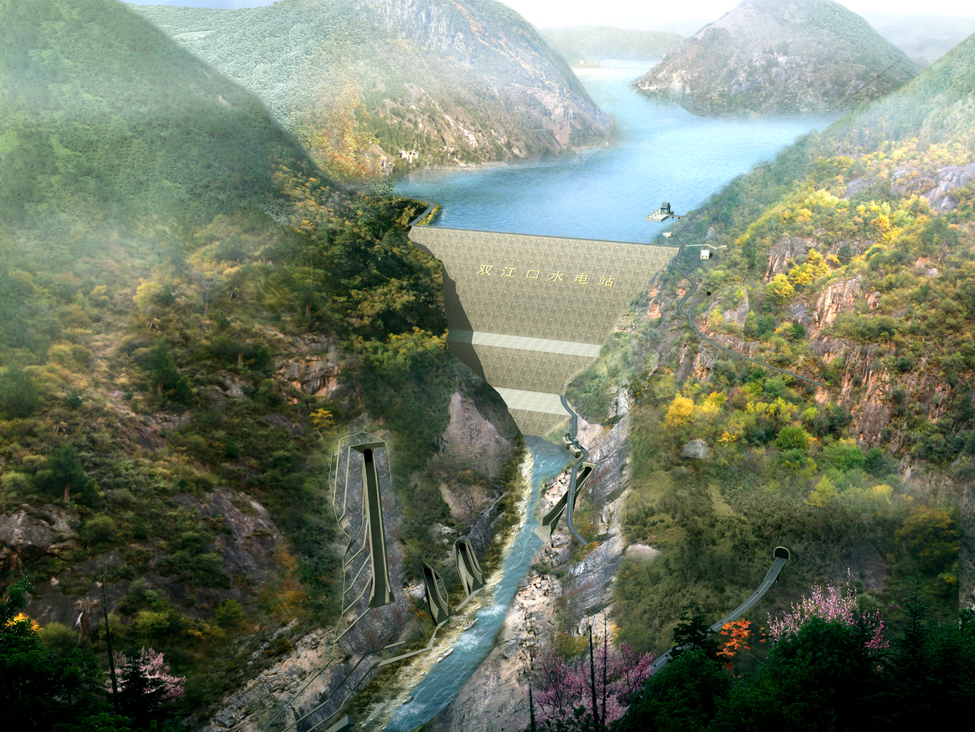 世界第一壩高 雙江口水電站